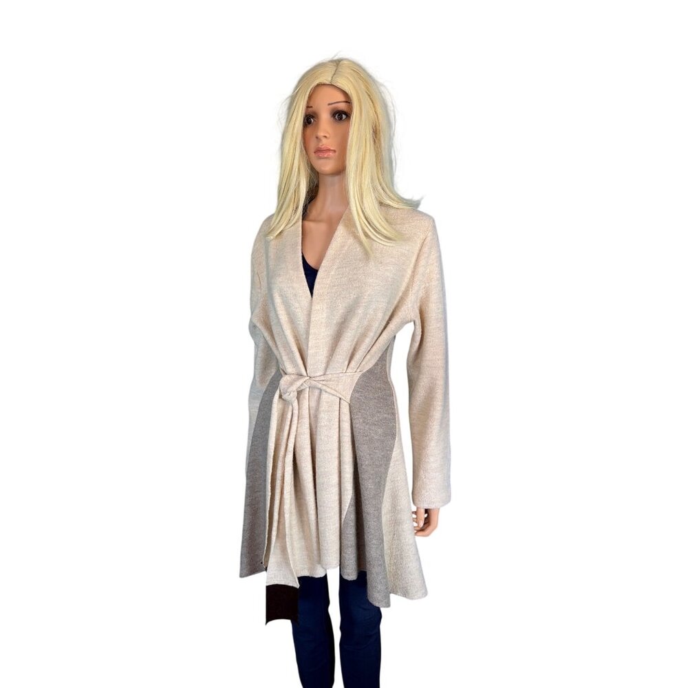 Anthropologie Rosie Neira Denissa Tie Waist Wool Sweater Women's XL Beige - Picture 4 of 17